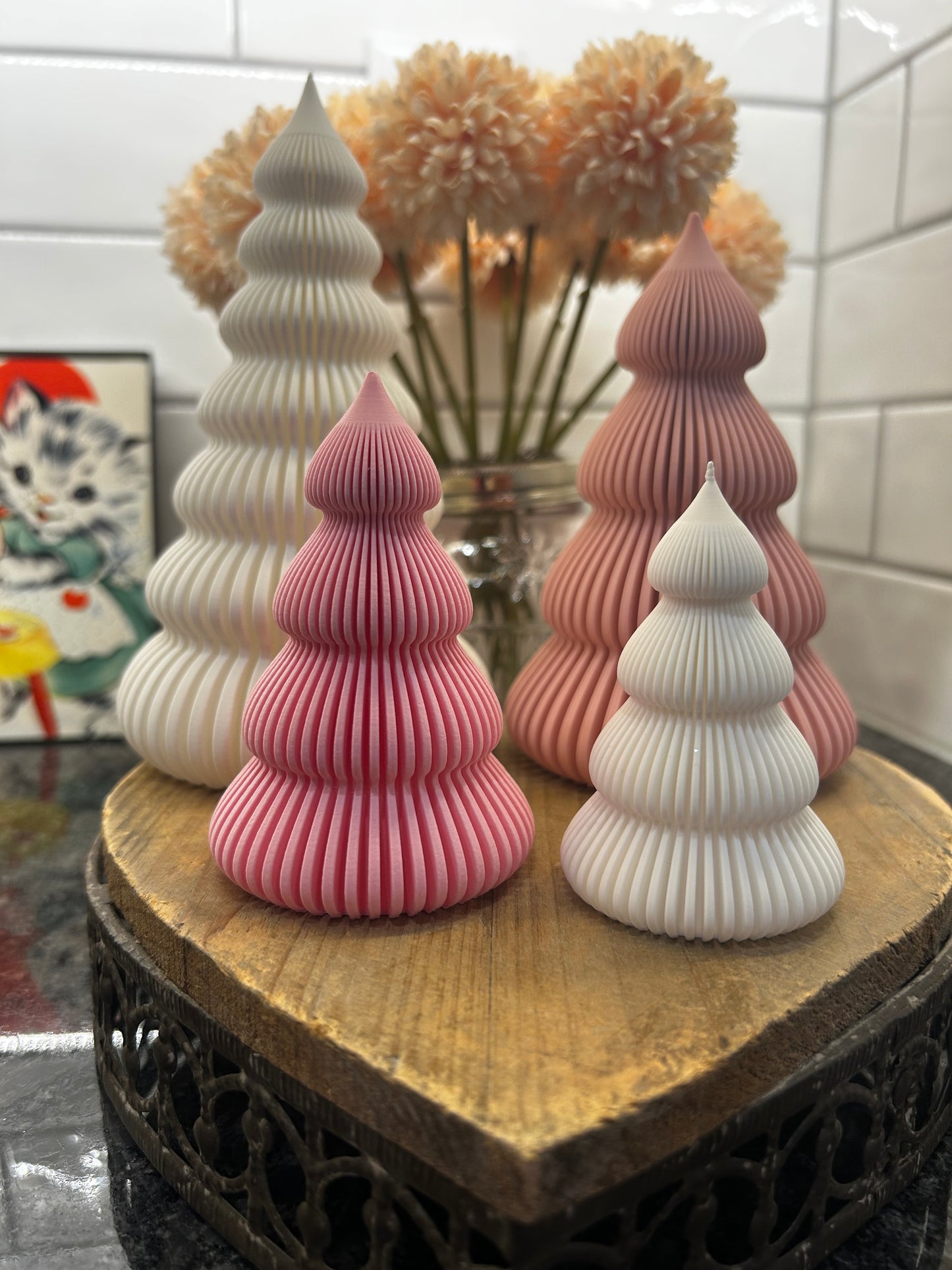 Valentine Frosting Trees-3D Printed, 4 Sizes