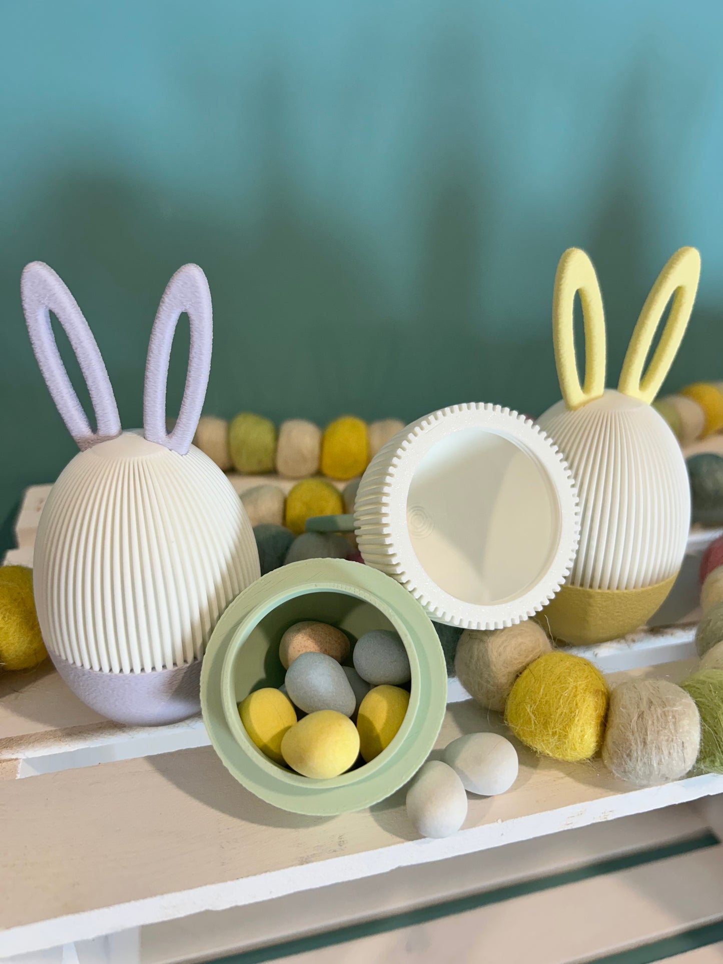 3D Printed Bunny Egg Gift Box – Pastel Macaron Colors
